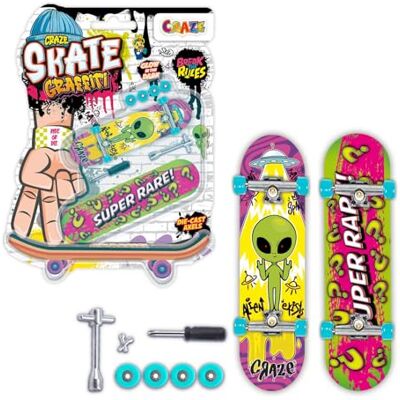 CRAZE Fingerboard Set Pack de 2 Mini Skateboard Doigts Type Tech Deck Fingerboard avec accessoires pour enfants Skateboard Mini pour Trucs et Stunt CRAZE Fingerboard Set Pack de 2 Mini Skateboard Doigts Type Tech Deck Fingerboard avec accessoires pour enfants Skateboard Mini pour Trucs et Stunt