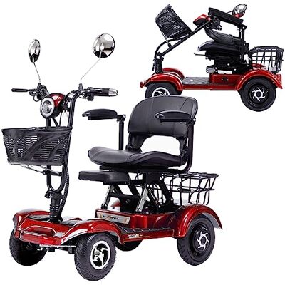UdaCa Powered Mobility Scoters Trottinette à 4 roues 4 roues 48 V, 380 W, pour adultes et personnes âgées, capacité de poids de 550 lb, portée jusqu'à 25 miles, rouge UdaCa Powered Mobility Scoters Trottinette à 4 roues 4 roues 48 V, 380 W, pour adultes et personnes âgées, capacité de poids de 550 lb, portée jusqu'à 25 miles, rouge