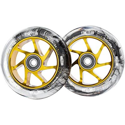 fomo team Pro Stunt Lot de 2 roues de rechange pour trottinette Effet aquarelle Roulements ABEC-9 installés 100 mm x 24 mm Noirs Cœur doré en polyuréthane fomo team Pro Stunt Lot de 2 roues de rechange pour trottinette Effet aquarelle Roulements ABEC-9 installés 100 mm x 24 mm Noirs Cœur doré en polyuréthane