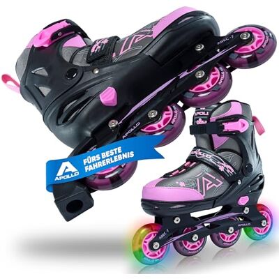 Apollo Champion Rollers réglables pour garçons et filles à partir de la taille 31, pour homme et femme jusqu'à la taille 42, rollers en ligne de qualité supérieure pour enfants et adultes avec roues Apollo Champion Rollers réglables pour garçons et filles à partir de la taille 31, pour homme et femme jusqu'à la taille 42, rollers en ligne de qualité supérieure pour enfants et adultes avec roues