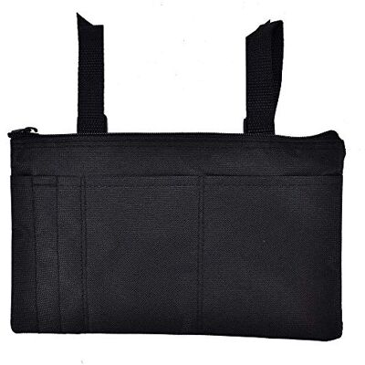 Aiggend Sac d'accoudoir pour fauteuil roulant, durable, imperméable, pour scooter, fauteuil roulant, sac de rangement, noir Aiggend Sac d'accoudoir pour fauteuil roulant, durable, imperméable, pour scooter, fauteuil roulant, sac de rangement, noir