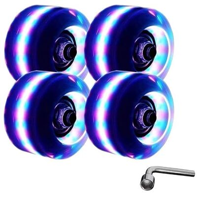 MKLHAVB Roues pour patins roues pour patinage à rouleaux éclairés avec roulements de roues pour patinage carré lumineux pour patinage à double rangée et planche à roulettes MKLHAVB Roues pour patins roues pour patinage à rouleaux éclairés avec roulements de roues pour patinage carré lumineux pour patinage à double rangée et planche à roulettes