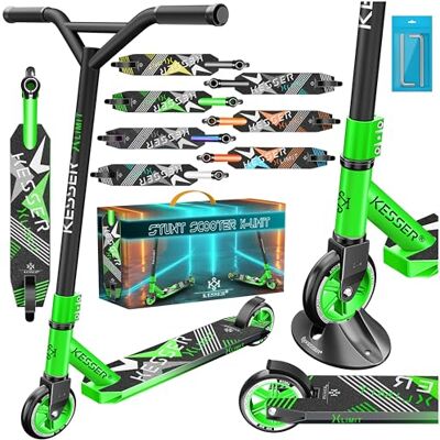 KESSER ® X-Limit Trottinette freestyle, robuste et amusante, direction à 360°, roulement à billes ABEC 9, roues PU 100 mm, trottinette de ville, d'acrobatie, pour les enfants et les adultes KESSER ® X-Limit Trottinette freestyle, robuste et amusante, direction à 360°, roulement à billes ABEC 9, roues PU 100 mm, trottinette de ville, d'acrobatie, pour les enfants et les adultes