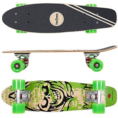 FunTomia ® Mini skateboard 65 cm avec plateau en érable canadien 7 plis/roulements ABEC-11 haute vitesse MACH1® FunTomia ® Mini skateboard 65 cm avec plateau en érable canadien 7 plis/roulements ABEC-11 haute vitesse MACH1®