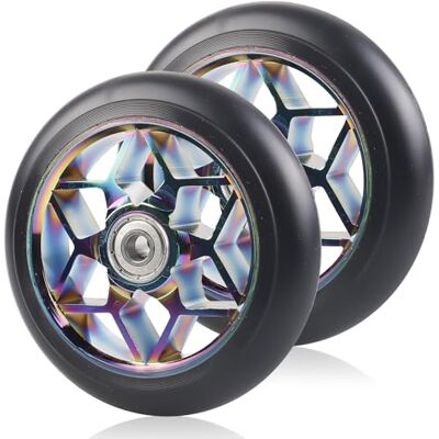 GOMETY Stunt Lot de 2 roues de rechange colorées pour trottinette 110 mm, 88A, avec roulements ABEC-9, noyau à rayons en aluminium, compatible avec toutes sortes de scooters GOMETY Stunt Lot de 2 roues de rechange colorées pour trottinette 110 mm, 88A, avec roulements ABEC-9, noyau à rayons en aluminium, compatible avec toutes sortes de scooters