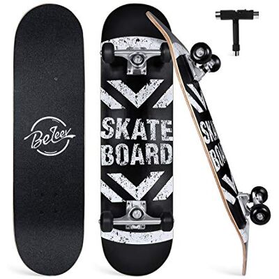 BELEEV Skateboard Cruiser complet pour débutants Noir 78,7 cm BELEEV Skateboard Cruiser complet pour débutants Noir 78,7 cm