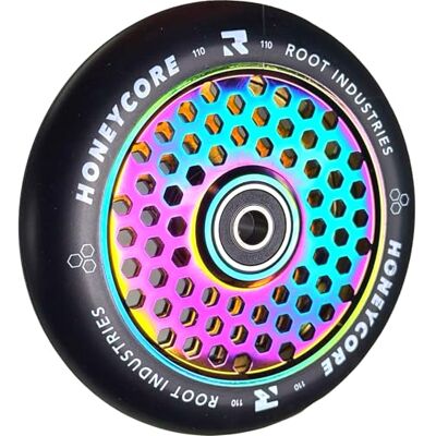 Root Industries Root Industrie Air Honeycore Roue de trottinette 110 mm + autocollant Fantic26 (Rainbow Neochrome/PU noir) Root Industries Root Industrie Air Honeycore Roue de trottinette 110 mm + autocollant Fantic26 (Rainbow Neochrome/PU noir)