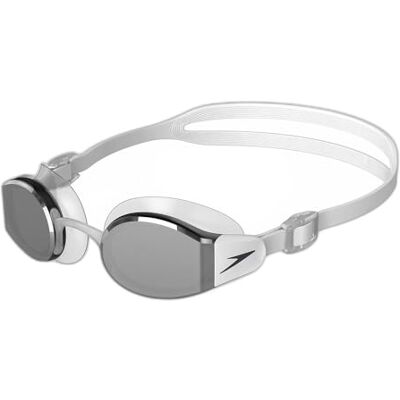 Speedo Lunettes de natation Mariner Pro unisexes pour adulte, blanc/gris, taille unique Speedo Lunettes de natation Mariner Pro unisexes pour adulte, blanc/gris, taille unique