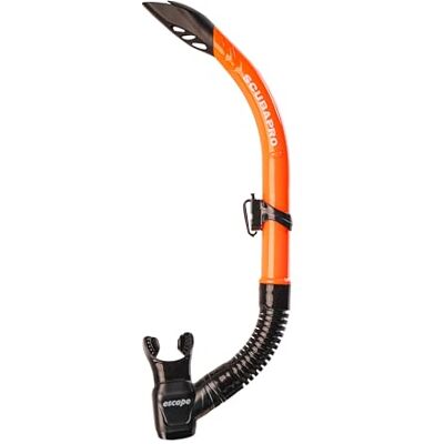 SCUBAPRO Escape Tuba semi-sec avec valve de purge et protection anti-éclaboussures, orange SCUBAPRO Escape Tuba semi-sec avec valve de purge et protection anti-éclaboussures, orange