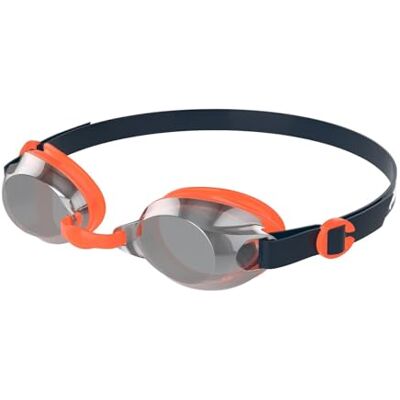 Speedo Junior Jet V2 Lunettes de natation pour enfants Ajustement confortable Design réglable Anti-buée Anti-fuite Apprendre à nager, bleu marine/orange volcanique/chrome, taille unique Speedo Junior Jet V2 Lunettes de natation pour enfants Ajustement confortable Design réglable Anti-buée Anti-fuite Apprendre à nager, bleu marine/orange volcanique/chrome, taille unique