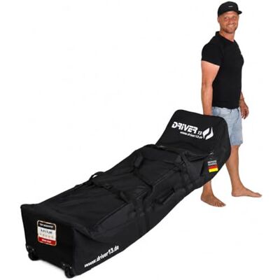 Driver13 Traveler Sac de planche de surf avec roulettes, sac de voyage pour 2 planches de différentes longueurs, noir Driver13 Traveler Sac de planche de surf avec roulettes, sac de voyage pour 2 planches de différentes longueurs, noir