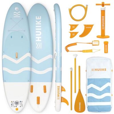 HUIIKE Paddle Gonflable Adulte 10' et Jusqu'à 130 kg, Accessoires Inclus SUP Convertible en Kayak avec Pagaie, Pompe, Ailerons, Leash, Sac à Dos. Stand Up Paddle Board Grande Stabilité et Résistance HUIIKE Paddle Gonflable Adulte 10' et Jusqu'à 130 kg, Accessoires Inclus SUP Convertible en Kayak avec Pagaie, Pompe, Ailerons, Leash, Sac à Dos. Stand Up Paddle Board Grande Stabilité et Résistance