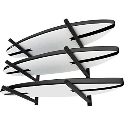 TWO STONES Porte-planches de surf pour le mur, support de planche de surf fonctionne comme support de shortboard, skimboard et longboard (CJ-OT2202) TWO STONES Porte-planches de surf pour le mur, support de planche de surf fonctionne comme support de shortboard, skimboard et longboard (CJ-OT2202)