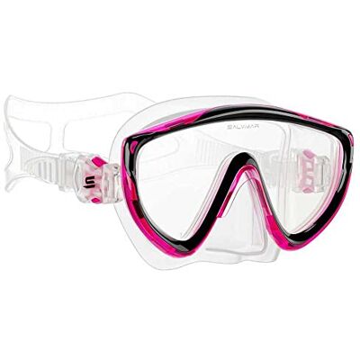 SALVIMAR Masque Garçon en Silicone RAY Black Tr. Pink SALVIMAR Masque Garçon en Silicone RAY Black Tr. Pink