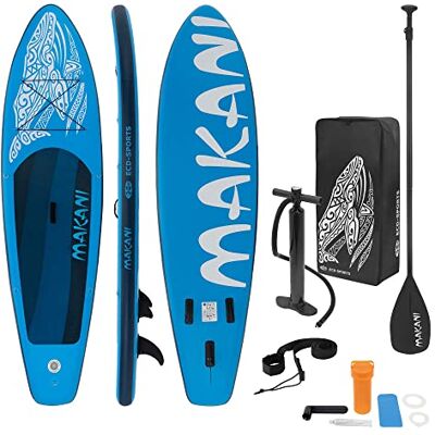 ECD Germany SUP Board Stand Up Paddle Surf Gonflable Makani 320 x 80 x 15 cm charge 120kg PVC Bleu Planche de Surf avec Pagaie Sac de Transport Pompe à Air et Accessoires Paddling Surfing ECD Germany SUP Board Stand Up Paddle Surf Gonflable Makani 320 x 80 x 15 cm charge 120kg PVC Bleu Planche de Surf avec Pagaie Sac de Transport Pompe à Air et Accessoires Paddling Surfing