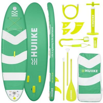 HUIIKE Paddle Gonflable Adulte 10' et Jusqu'à 130 kg, Accessoires Inclus SUP Convertible en Kayak avec Pagaie, Pompe, Ailerons, Leash, Sac à Dos. Stand Up Paddle Board Grande Stabilité et Résistance HUIIKE Paddle Gonflable Adulte 10' et Jusqu'à 130 kg, Accessoires Inclus SUP Convertible en Kayak avec Pagaie, Pompe, Ailerons, Leash, Sac à Dos. Stand Up Paddle Board Grande Stabilité et Résistance