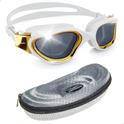 AqtivAqua Lunettes de natation pour adultes et enfants de 6 à 14 ans pour hommes et femmes DX-S (doré métallique, boîtier argenté, verres d'ombrage) AqtivAqua Lunettes de natation pour adultes et enfants de 6 à 14 ans pour hommes et femmes DX-S (doré métallique, boîtier argenté, verres d'ombrage)