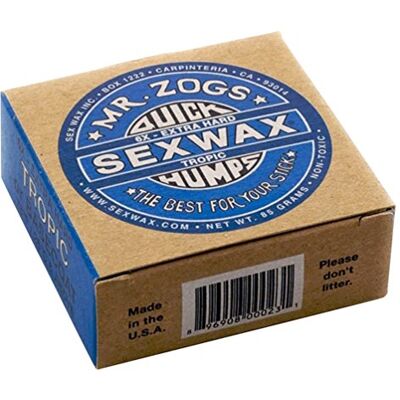 Mr Zogs Sex Wax Sex Wax Surf Wax Quick Humps Cire de surf extra dure Bleu Mr Zogs Sex Wax Sex Wax Surf Wax Quick Humps Cire de surf extra dure Bleu