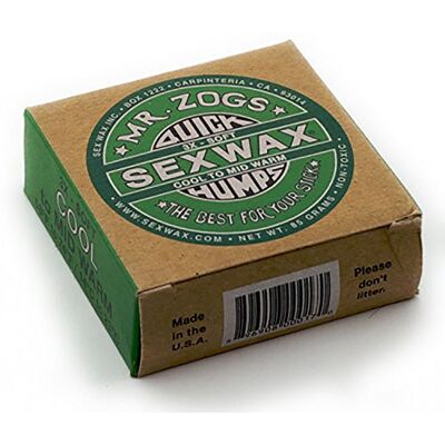 Mr Zogs Sex Wax Sex Wax Surf Wax Quick Humps Green Soft Cire de surf Mr Zogs Sex Wax Sex Wax Surf Wax Quick Humps Green Soft Cire de surf