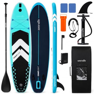 SereneLife Planche à pagaie gonflable de qualité supérieure 81,3 cm de large Design stable pour adultes et enfants Avec support GoPro antidérapant en EVA Kit complet SereneLife Planche à pagaie gonflable de qualité supérieure 81,3 cm de large Design stable pour adultes et enfants Avec support GoPro antidérapant en EVA Kit complet