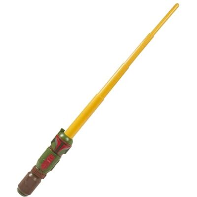 Star Wars Lightsaber Squad Boba Fett Extensible Yellow Lightsaber Role Play, Pretend Play The Mandalorian Toy, Kids Ages 4 and Up Star Wars Lightsaber Squad Boba Fett Extensible Yellow Lightsaber Role Play, Pretend Play The Mandalorian Toy, Kids Ages 4 and Up