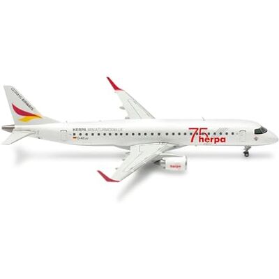 Herpa Modèle réduit avion German Airways Embraer E190 " 75 Years", miniature à l'échelle 1:200, pièce de collection, modèle sans socle, plastique Herpa Modèle réduit avion German Airways Embraer E190 " 75 Years", miniature à l'échelle 1:200, pièce de collection, modèle sans socle, plastique