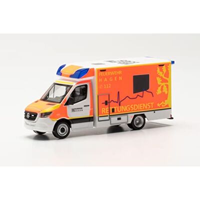 Herpa Mercedes-Benz Sprinter '18 Fahrtec RTW « Pompier Hagen Voiture Miniature-Pièce de Collection fidèle aux détails, 096713, Multicolore Herpa Mercedes-Benz Sprinter '18 Fahrtec RTW « Pompier Hagen Voiture Miniature-Pièce de Collection fidèle aux détails, 096713, Multicolore