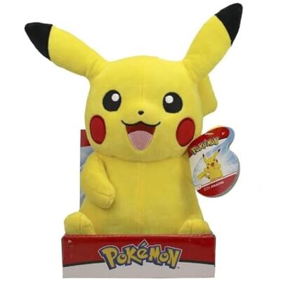 Pokémon en peluche 30 cm Pikachu Jaune/rouge Jouet en peluche officiel pour enfants de 2 ans et plus Pokémon en peluche 30 cm Pikachu Jaune/rouge Jouet en peluche officiel pour enfants de 2 ans et plus