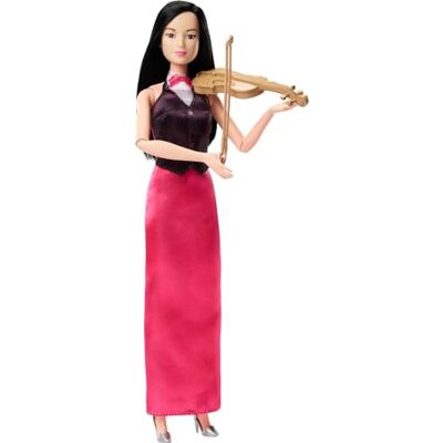 Barbie Geigerin: Diese Virtuosin besitzt eine Geige und einen Bogen, die perfekt in die Hände der Puppe passen! Barbie Geigerin: Diese Virtuosin besitzt eine Geige und einen Bogen, die perfekt in die Hände der Puppe passen!