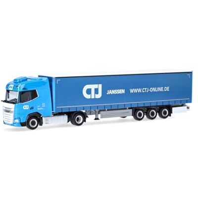 Herpa Modèle de camion DAF XG semi-remorque bâché "CTJ" (Rhénanie-du-Nord-Westphalie/Dormagen), miniature à l'échelle 1:87, pièce de collection, fabriqué en Allemagne, plastique Herpa Modèle de camion DAF XG semi-remorque bâché "CTJ" (Rhénanie-du-Nord-Westphalie/Dormagen), miniature à l'échelle 1:87, pièce de collection, fabriqué en Allemagne, plastique