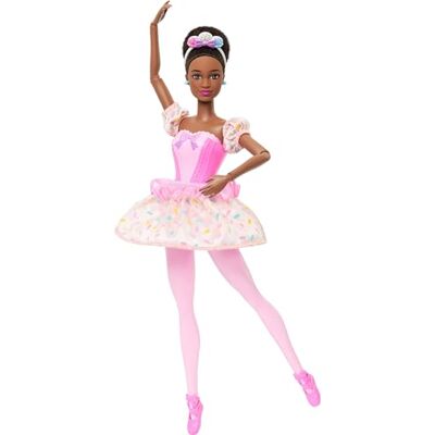 Barbie in the Nutcracker Land of Sweets Nikki Ballerina Doll Poupée tendance portant un tutu de ballet avec accessoires sur le thème des bonbons, à partir de 3 ans Barbie in the Nutcracker Land of Sweets Nikki Ballerina Doll Poupée tendance portant un tutu de ballet avec accessoires sur le thème des bonbons, à partir de 3 ans