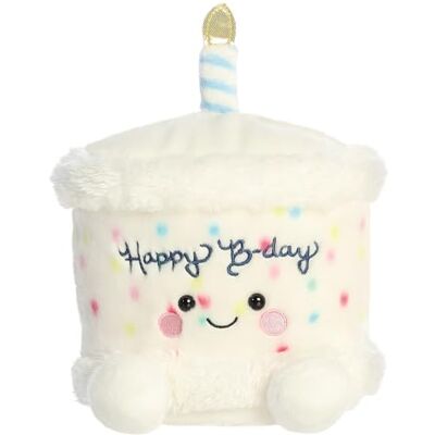 Aurora , Palm Pals 33971 Happy B'day Cake Peluche Blanc 20 cm Aurora , Palm Pals 33971 Happy B'day Cake Peluche Blanc 20 cm