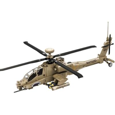 WANGE Maquette d'hélicoptère Boeing Apache AH-64 à assembler avec des blocs. WANGE Maquette d'hélicoptère Boeing Apache AH-64 à assembler avec des blocs.