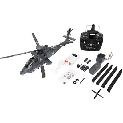 Amewi Apache AH-64D CP Hélicoptère 6G/3D RTF gris avec télécommande, batterie, câble de charge, accessoires Amewi Apache AH-64D CP Hélicoptère 6G/3D RTF gris avec télécommande, batterie, câble de charge, accessoires