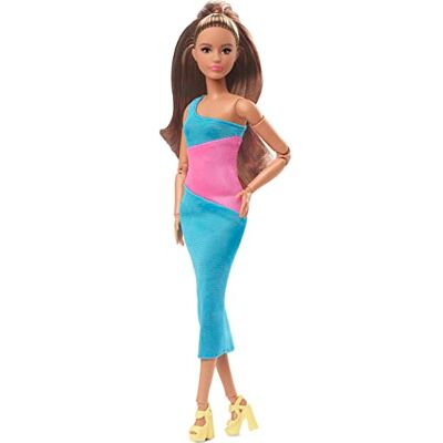 Barbie Poupée Mannequin Looks, Queue de Cheval Brune, Robe midi Unie Color Block, Style et Posture, à Collectionner, Jouet Enfant, Dès 3 Ans, HJW82 Barbie Poupée Mannequin Looks, Queue de Cheval Brune, Robe midi Unie Color Block, Style et Posture, à Collectionner, Jouet Enfant, Dès 3 Ans, HJW82