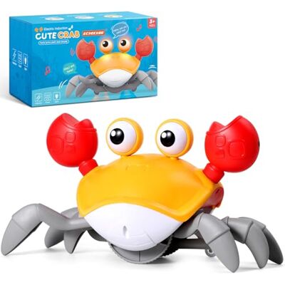 ECHOCUBE Crabe Sensoriel, Crabe Musical Interactif Qui évite Automatiquement Les Obstacles, Crabe électronique Musical pour Enfants Garçons et Filles de 3 Ans et Plus Jaune ECHOCUBE Crabe Sensoriel, Crabe Musical Interactif Qui évite Automatiquement Les Obstacles, Crabe électronique Musical pour Enfants Garçons et Filles de 3 Ans et Plus Jaune