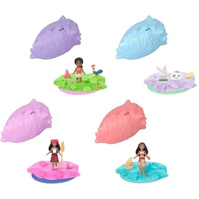 Mattel Disney Coquillage Océan Surprise Vaiana Petite poupée ou figurines d’animaux avec sable à modeler et 3 accessoires, inspirés du film (les personnages peuvent varier), JJV43 Mattel Disney Coquillage Océan Surprise Vaiana Petite poupée ou figurines d’animaux avec sable à modeler et 3 accessoires, inspirés du film (les personnages peuvent varier), JJV43