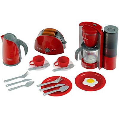 Klein Theo 9564 Bosch Set petit-déjeuner Ensemble de cuisine composé d'un grille-pain, d'une cafetière, d'une bouilloire et bien plus encore Jouets pour enfants à partir de 3 ans Klein Theo 9564 Bosch Set petit-déjeuner Ensemble de cuisine composé d'un grille-pain, d'une cafetière, d'une bouilloire et bien plus encore Jouets pour enfants à partir de 3 ans