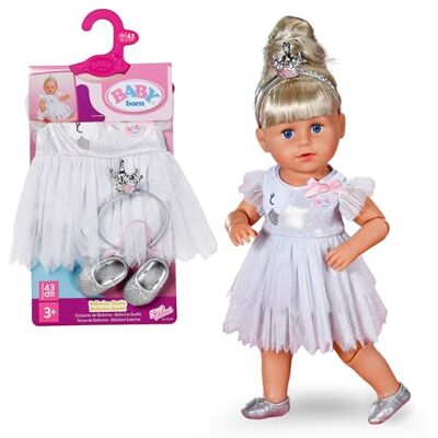 BABY born ballerina outfit Body & tule rok met zwaan borduurwerk Incl. haarband met kroon & schoenen Hoge kwaliteit poppen accessoires Kleding geschikt voor poppen maat 43 cm BABY born ballerina outfit Body & tule rok met zwaan borduurwerk Incl. haarband met kroon & schoenen Hoge kwaliteit poppen accessoires Kleding geschikt voor poppen maat 43 cm