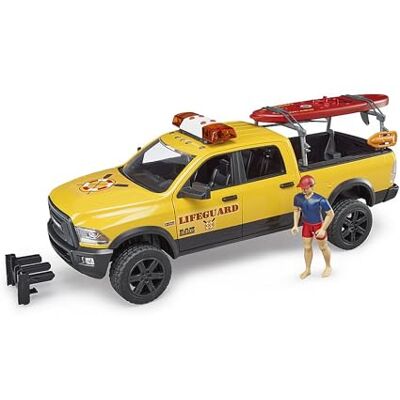 bruder 02506 RAM 2500 Power Wagon Life Guard avec figurine, Stand-Up Paddle & module son et lumière,Service de secours, sauveteur bruder 02506 RAM 2500 Power Wagon Life Guard avec figurine, Stand-Up Paddle & module son et lumière,Service de secours, sauveteur