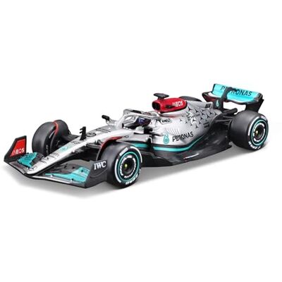 Bburago Mercedes AMG Petronas F1 Team W13 (2022) : échelle 1:43, #63 George Russel, avec conducteur, boîtier rigide, argent (18-38066R) Bburago Mercedes AMG Petronas F1 Team W13 (2022) : échelle 1:43, #63 George Russel, avec conducteur, boîtier rigide, argent (18-38066R)