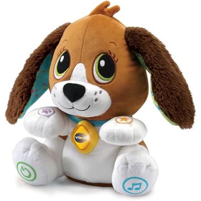 VTech Fido, parle et joue avec moi, peluche interactive, chien jouet qui répète tout, jeu évolutif avec 3 niveaux de développement, déplace les oreilles, langue italienne, piles incluses, 1-5 ans VTech Fido, parle et joue avec moi, peluche interactive, chien jouet qui répète tout, jeu évolutif avec 3 niveaux de développement, déplace les oreilles, langue italienne, piles incluses, 1-5 ans
