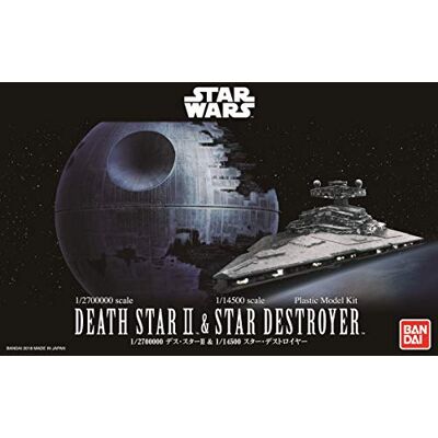 BANDAI Revell - Revell 01207 Maquette Wars étoile de la Mort II et Imperial Star Destroyer, Black BANDAI Revell - Revell 01207 Maquette Wars étoile de la Mort II et Imperial Star Destroyer, Black