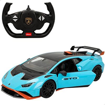 COLORBABY Rastar, voiture télécommandée Lamborghini ouragan STO bleue avec lumières LED et portes qui s'ouvrent, voitures pour enfants et adultes, jouet pour enfant, voiture radiocommandée, cadeau COLORBABY Rastar, voiture télécommandée Lamborghini ouragan STO bleue avec lumières LED et portes qui s'ouvrent, voitures pour enfants et adultes, jouet pour enfant, voiture radiocommandée, cadeau