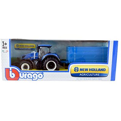 Bburago B18-44060 Véhicule Miniature Tracteur et Remorque New Holland T7040 Echelle 1/32 (Modèle Assorti) Bburago B18-44060 Véhicule Miniature Tracteur et Remorque New Holland T7040 Echelle 1/32 (Modèle Assorti)