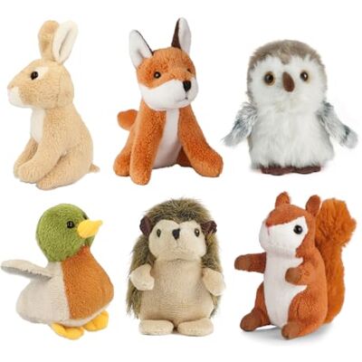 Living Nature Copains de la Faune, 6 x Mini Animaux des Bois en Peluche Doux et Réalistes, Peluches Naturali, 9cm Living Nature Copains de la Faune, 6 x Mini Animaux des Bois en Peluche Doux et Réalistes, Peluches Naturali, 9cm
