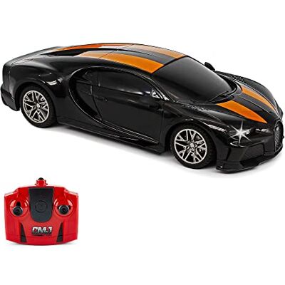 CMJ RC Cars Bugatti Chiron Voiture télécommandée sous licence officielle Échelle 1/24 2,4 GHz Noir/Orange CMJ RC Cars Bugatti Chiron Voiture télécommandée sous licence officielle Échelle 1/24 2,4 GHz Noir/Orange