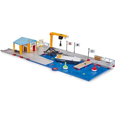 Siku 5512, Embarcadère, en plastique, multicolore, combinaison de jeu de 2 Plaques de base, Bateau de service, Bouées, Snack-bar, Jetée, Grue, montage facile Siku 5512, Embarcadère, en plastique, multicolore, combinaison de jeu de 2 Plaques de base, Bateau de service, Bouées, Snack-bar, Jetée, Grue, montage facile