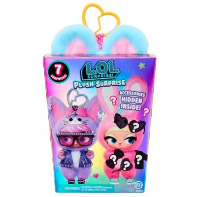 L.O.L. Surprise! Plush Surprise Peluche avec 7 surprises incluses, porte-clés, 6 modèles à collectionner, dès 4 ans L.O.L. Surprise! Plush Surprise Peluche avec 7 surprises incluses, porte-clés, 6 modèles à collectionner, dès 4 ans