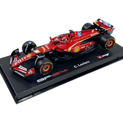 Bburago Burago Ferrari SF-24 Charles Leclerc #16 vainqueur MONACO GP 2024 Modèle Réaliste Voiture à Échelle 1:43 Rouge Licence Officielle Ferrari Bburago Burago Ferrari SF-24 Charles Leclerc #16 vainqueur MONACO GP 2024 Modèle Réaliste Voiture à Échelle 1:43 Rouge Licence Officielle Ferrari